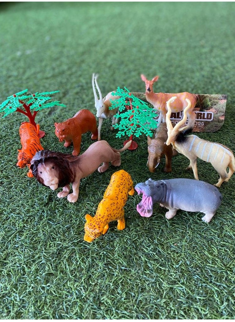 A Set of Animal Toys to Form a Small Forest