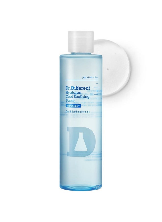 Dr.Different Dr. Different Hyaluron Cool Soothing Toner - Hydrating & Cooling Facial Toner for Sensitive Skin and Overheated Skin with Hyaluronic Acid - Soothe and Moisturize Dry and Irritated Skin, 10.1fl.oz.  - Image 1