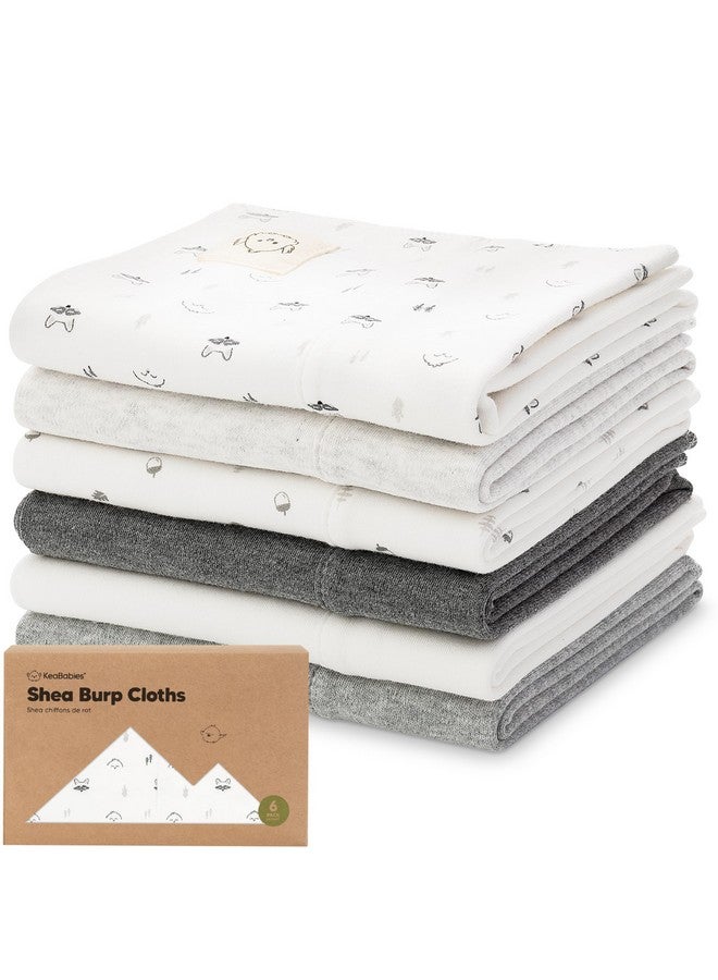 KeaBabies Organic Burp Cloths Baby Girl, Boy - 6-Pack Large Baby Burp Cloths, Super Absorbent Burping Cloths for Babies, Soft & Plush Cotton Burp Cloth, Spit Up Burp Rags, Newborn Burp Clothes (Neutrals)  - Image 1