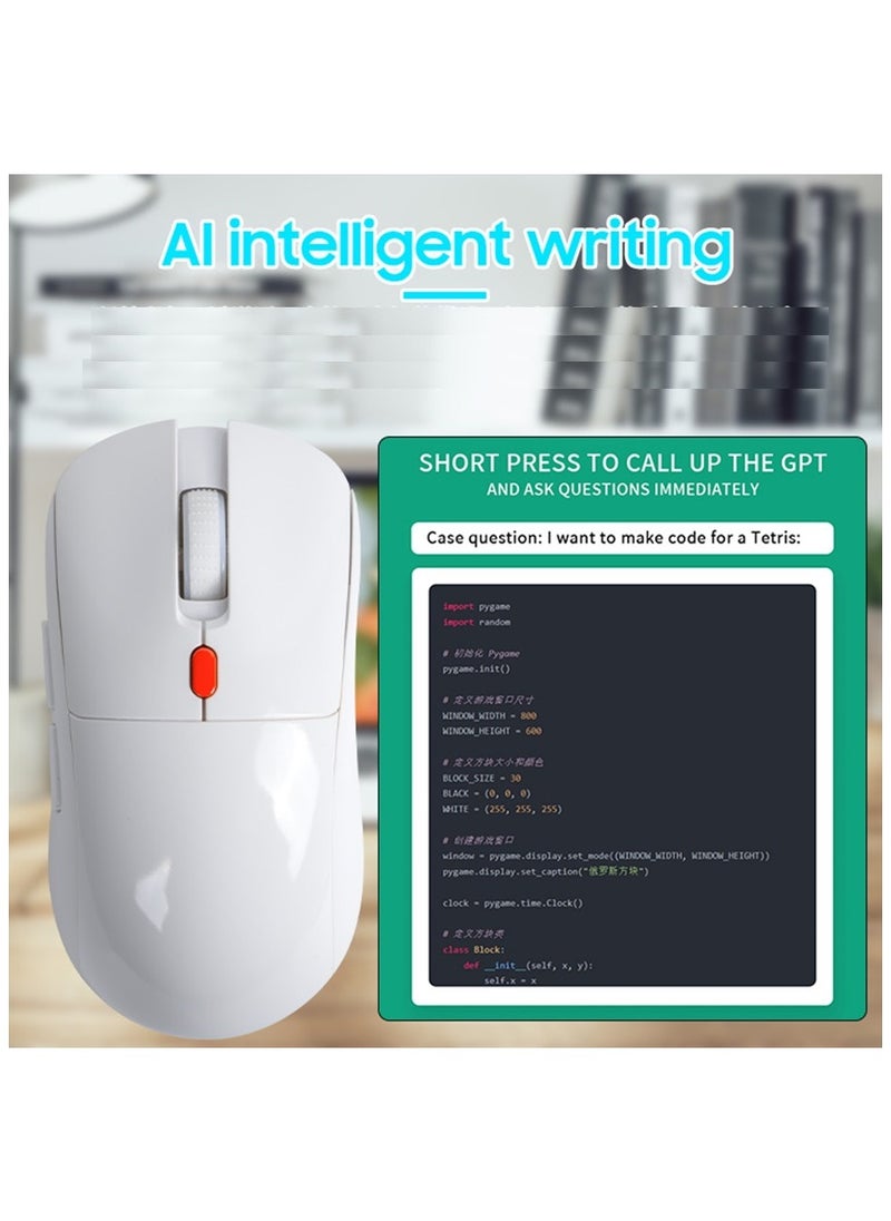 Generic - Chat GPT AI Mouse Smart Writing Wireless Mouse Intelligent Voice Mouse Voice Typing and Real-Time Translation White - Image 1
