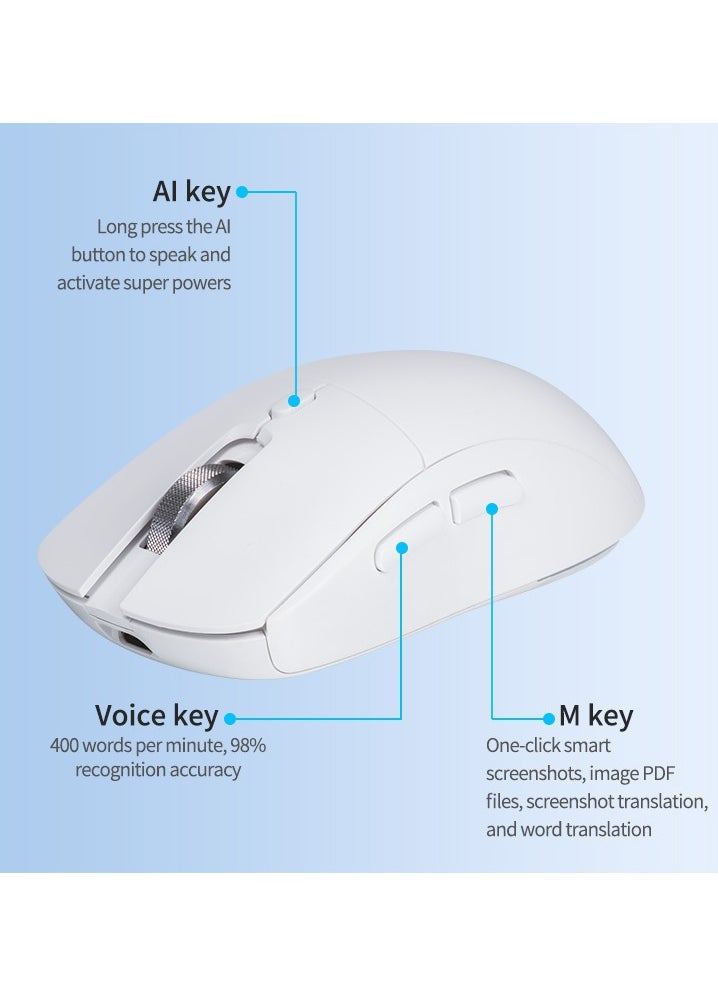 Generic - Chat GPT AI Mouse Smart Writing Wireless Mouse Intelligent Voice Mouse Voice Typing and Real-Time Translation White - Image 1