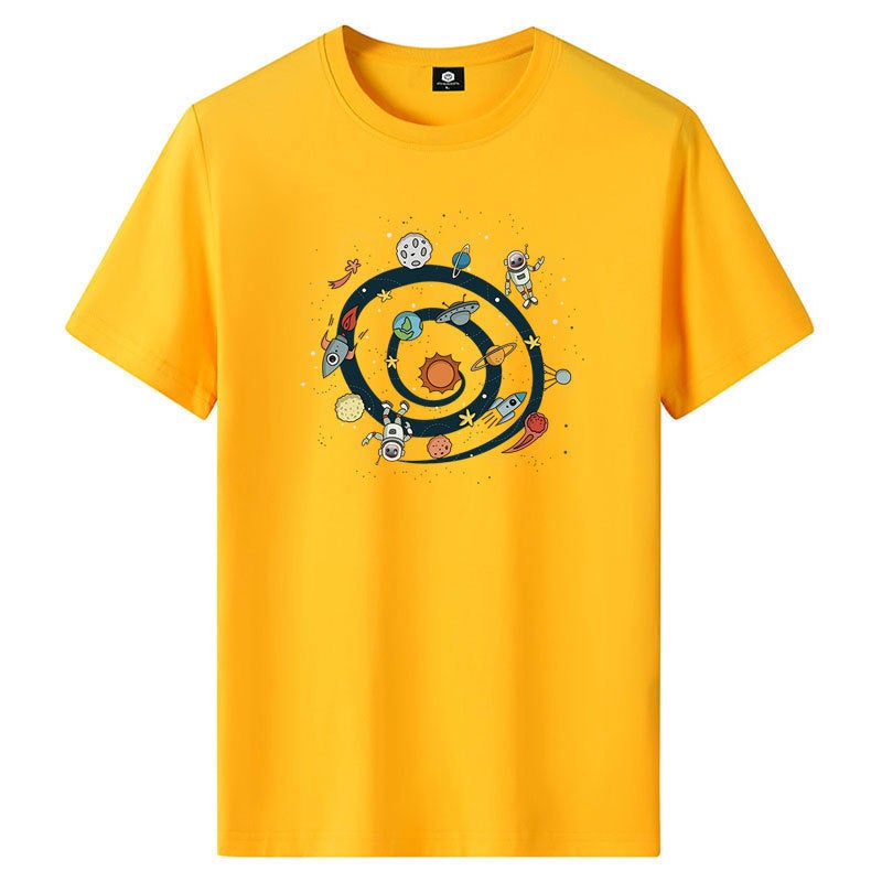 180G Short Sleeve T-Shirt Men'S Trendy New Loose Half Sleeve Top Printed T-Shirt - Image 3