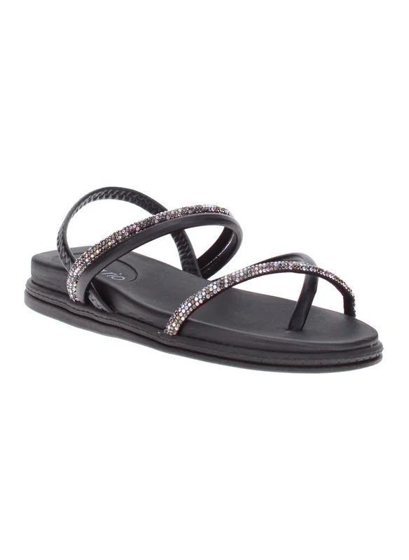 بيرا ريو Beira Rio Ladies Flat Sandals Black | Made In Brazil