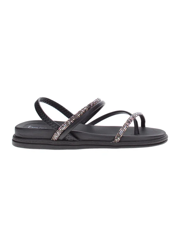 بيرا ريو Beira Rio Ladies Flat Sandals Black | Made In Brazil