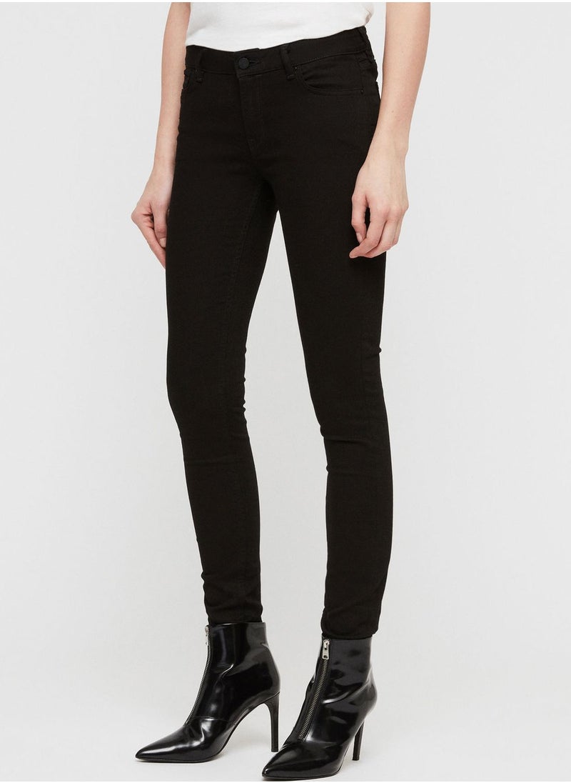 all saints - Mast Mid Rise Skinny Jeans - Image 1