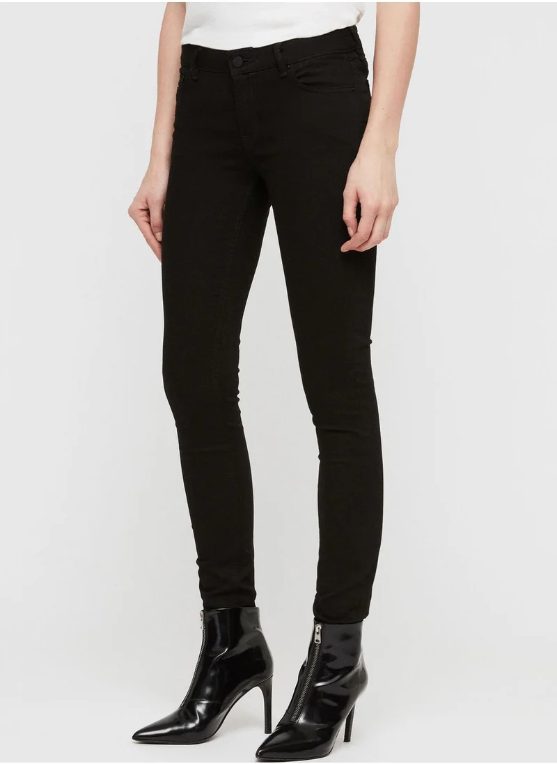 all saints Mast Mid Rise Skinny Jeans