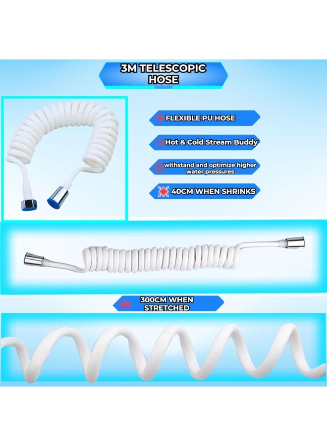 JUNARIS Portable Bidet Spryer Travel Shattaf Set Travel Bidet Hose Extendable Upto 220CM With Faucet Aerator G1/2 in a Travel Bag - Image 5