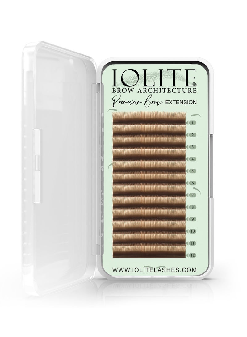 IOLITE تمديد الحواجب الفاخرة - حواجب طبيعية مزيفة في صينية - تمديد الحواجب بسماكة 0.07T؛ الطول - 8 مم، 9 مم، مزيج - بني طبيعي IBNNB7 - مزيج - Image 2