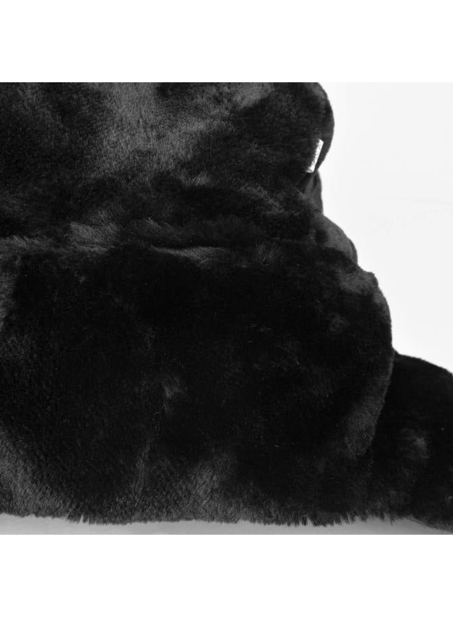 DOXHAUS Unisex Winter Ear Flap, Trooper, Trapper, Bomber Hat, Keeping Warm While Skating, Skiing or Other Outdoor Activities, Navy, Black Fur, One Size - Image 4