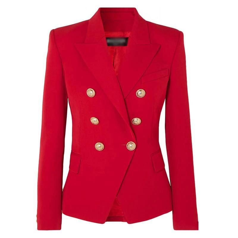 Temperament Commuter Suit Double-Breasted Suit Collar Blue Red White Multicolor Solid Color Slim-Fit Jacket One - Image 1