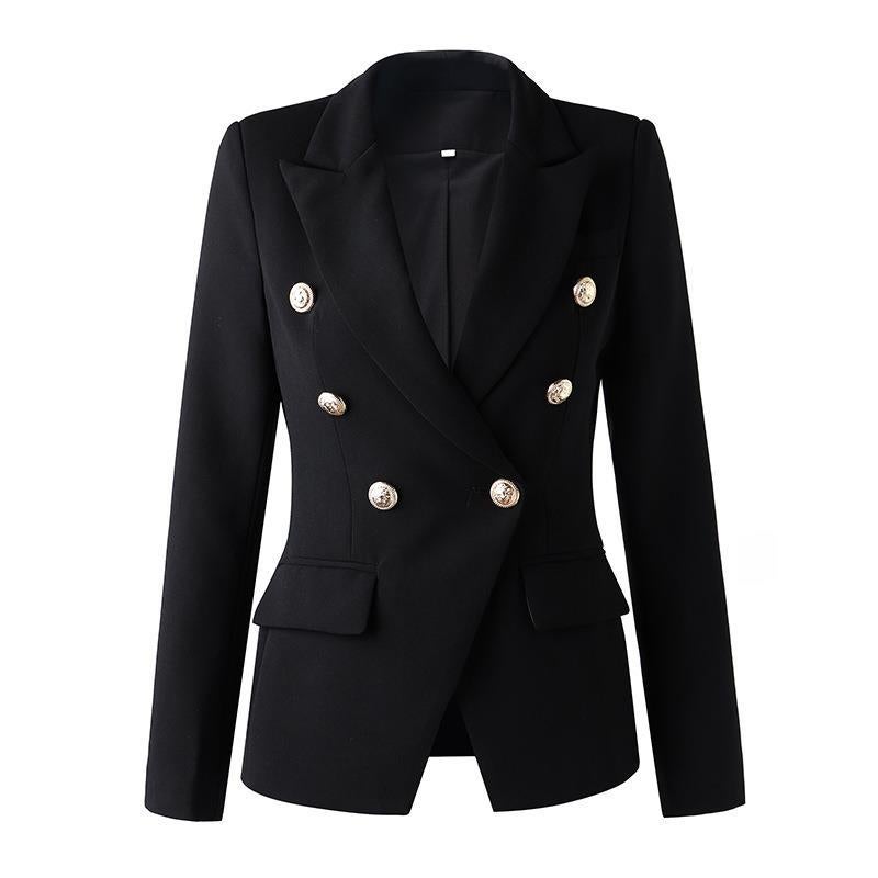 Temperament Commuter Suit Double-Breasted Suit Collar Blue Red White Multicolor Solid Color Slim-Fit Jacket One - Image 3