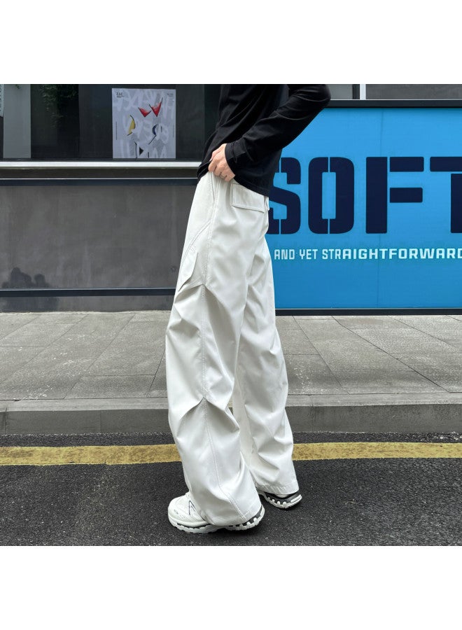 Izexx Quick-dry Curved Knife Casual Pants For Men, Spring And Summer Straight-leg Paratrooper Cargo Pants, Height-enhancing Comfortable Bz25 Light Gray L - Image 4