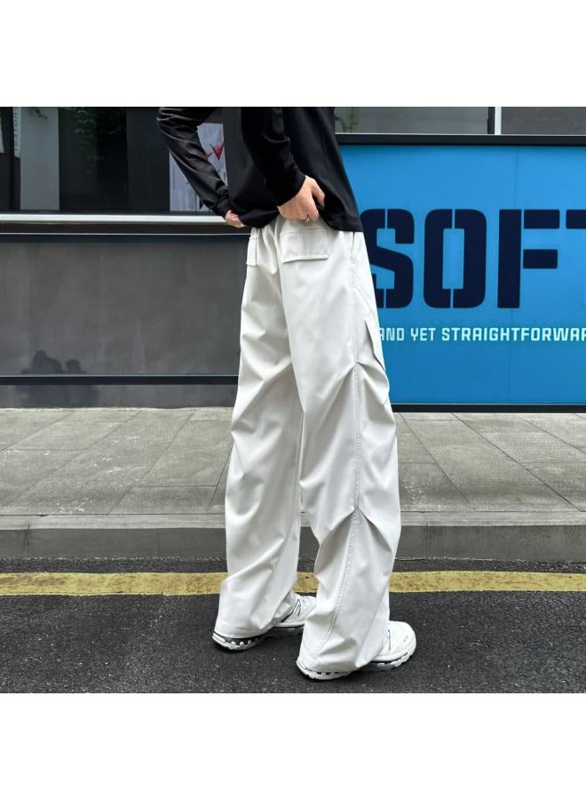 Izexx Quick-dry Curved Knife Casual Pants For Men, Spring And Summer Straight-leg Paratrooper Cargo Pants, Height-enhancing Comfortable Bz25 Light Gray L - Image 5