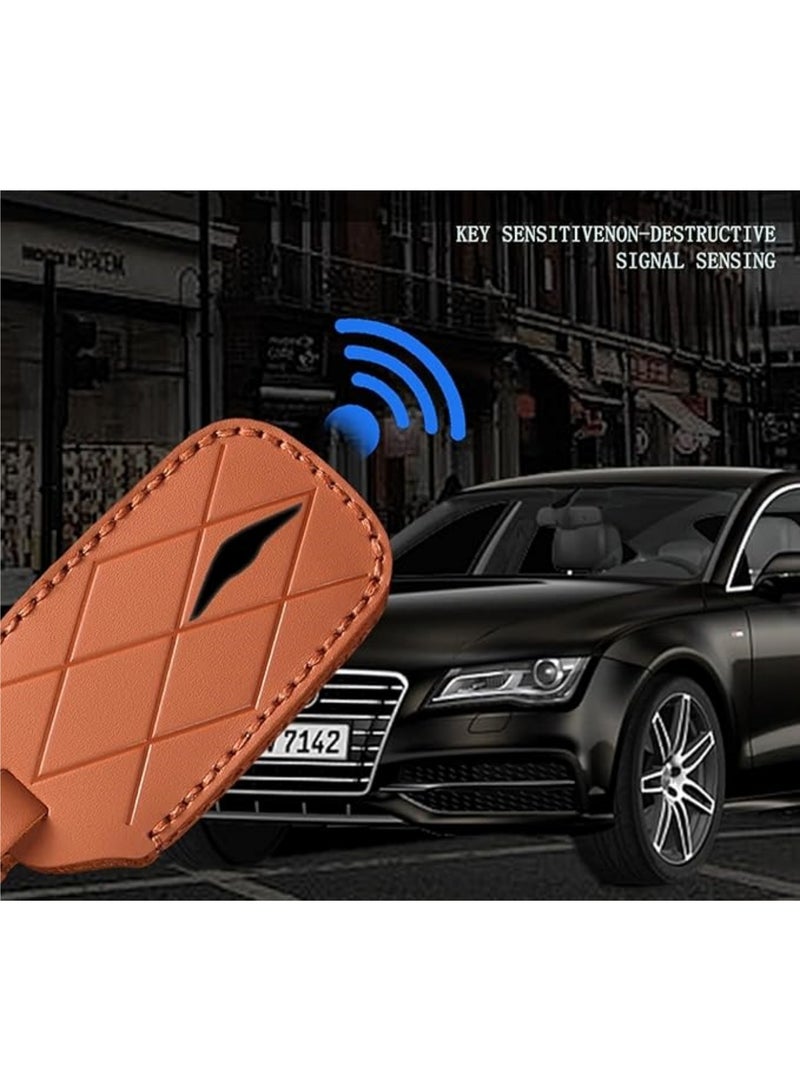 أداندو غطاء حماية لسلسلة مفاتيح من الجلد الفاخر بسبعة أزرار، متوافق مع ملحقات جينيسيس GV70 GV80 G80 G90 موديلات 2024 و2025، مع حافظة مفاتيح كاملة الحماية مع سلسلة مفاتيح. - Image 3
