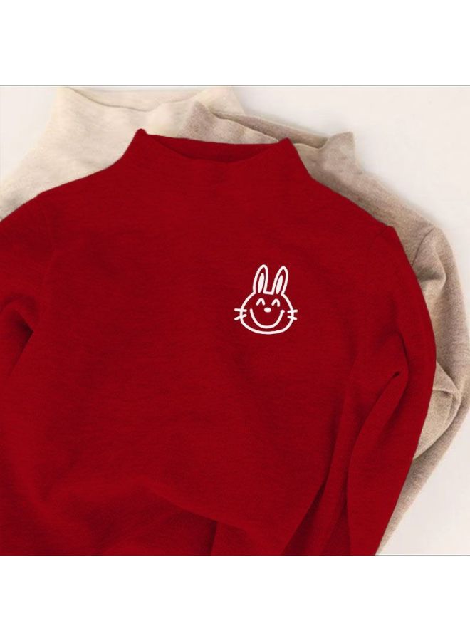 Boys' Festive Clothing, Warm Top, Mid Size Children's Half High Neck Base Shirt