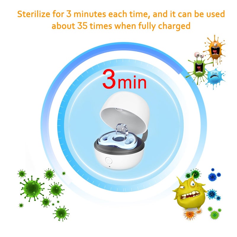 StarWin Pacifier Sanitizer Portable, UV Pacifier Case On The Go, Newborn Pacifier Holder Mini Storage Case for Travel, Keep's Baby's Binkies Clean - Image 2