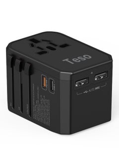 Universal Travel Adapter 45W Ultra-Fast Charging with 2 USB-C PD and 2 USB-A QC Ports