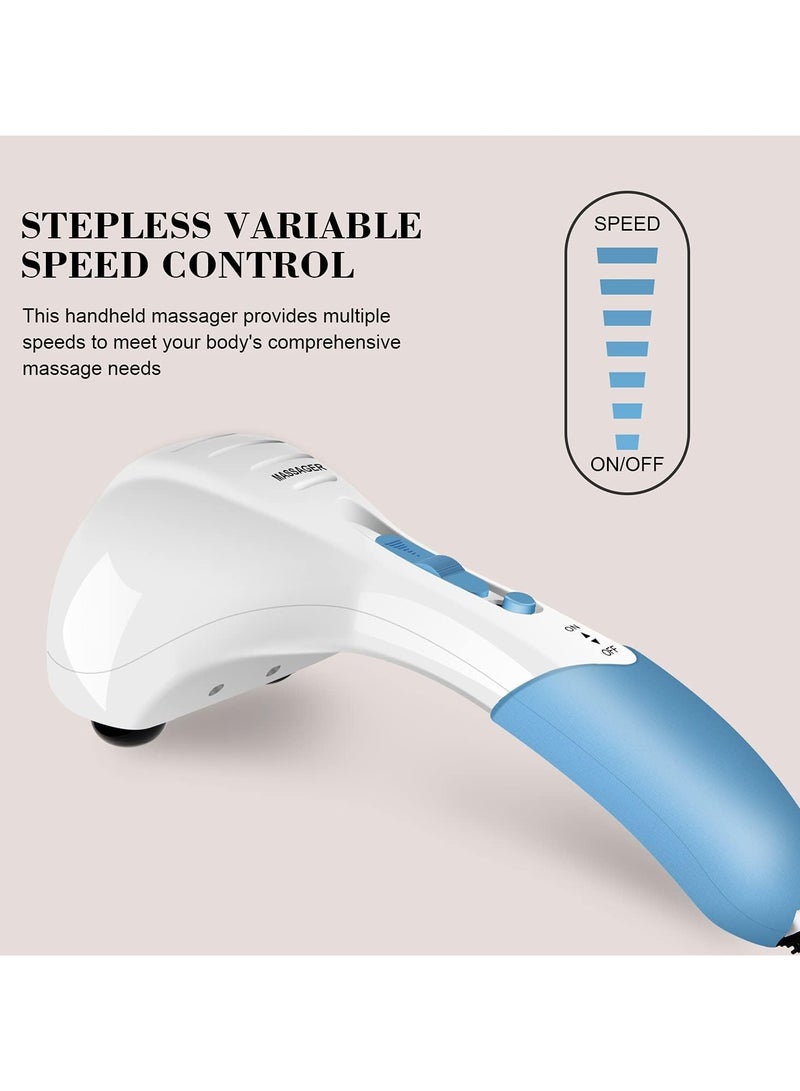 رو سيانل مدلك كهربائي محمول مزدوج الرأس لتدليك الرقبة والظهر، مناسب لتدليك كامل الجسم، يوفر تدليك الأنسجة العميقة بنظام الطرق، مثالي للعضلات والذراعين والرقبة والكتفين والظهر والساقين والقدمين - Image 4