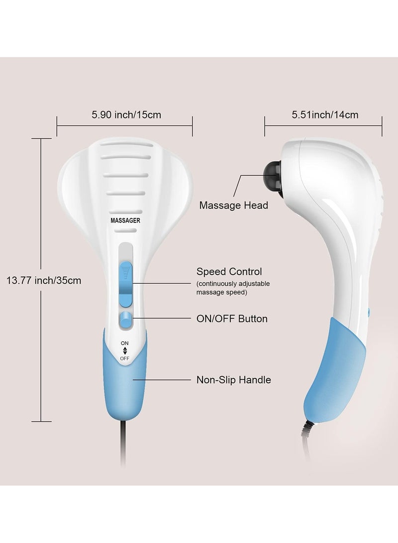 رو سيانل مدلك كهربائي محمول مزدوج الرأس لتدليك الرقبة والظهر، مناسب لتدليك كامل الجسم، يوفر تدليك الأنسجة العميقة بنظام الطرق، مثالي للعضلات والذراعين والرقبة والكتفين والظهر والساقين والقدمين - Image 5