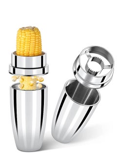 Generic Corn Peeler 304 Stainless Steel Corn Cob Peeler with Cup Convenient Corn Stripper Tool Quickly Peeling Corn Kernels Cutter For Kitchen Thresher Corn Cutter from the Cob  - Image 1