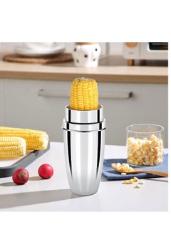 Generic Corn Peeler 304 Stainless Steel Corn Cob Peeler with Cup Convenient Corn Stripper Tool Quickly Peeling Corn Kernels Cutter For Kitchen Thresher Corn Cutter from the Cob  - Image 2