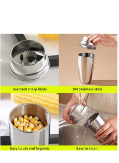 Generic Corn Peeler 304 Stainless Steel Corn Cob Peeler with Cup Convenient Corn Stripper Tool Quickly Peeling Corn Kernels Cutter For Kitchen Thresher Corn Cutter from the Cob  - Image 4