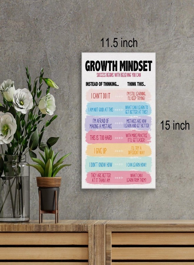 Zauly Growth Mindset Wall Art Canvas Print Framed Positive Affirmation Quote for Therapy Office Counselor Office Decor (12x15 Inch) - Image 2