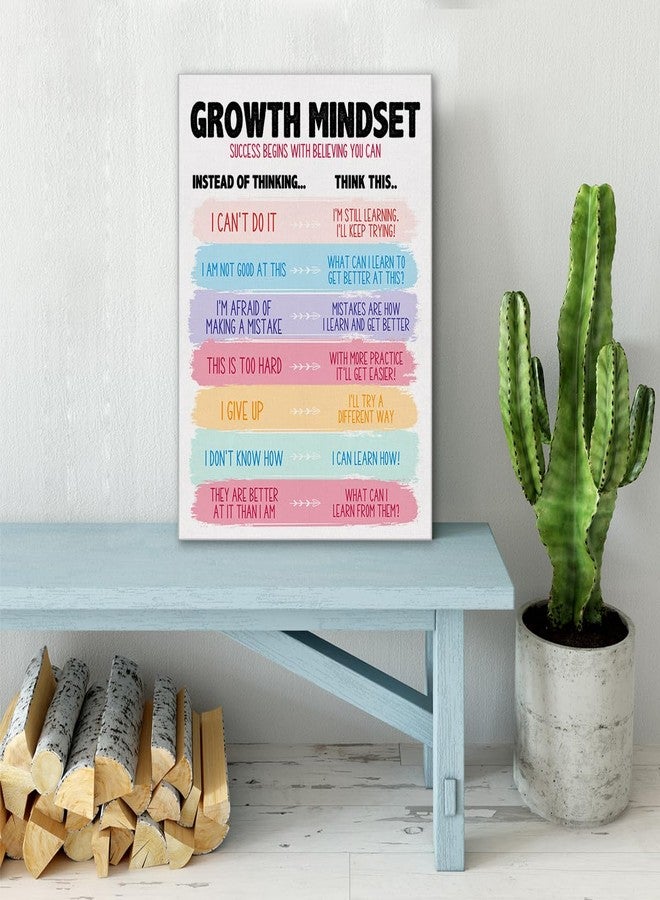 Zauly Growth Mindset Wall Art Canvas Print Framed Positive Affirmation Quote for Therapy Office Counselor Office Decor (12x15 Inch) - Image 5