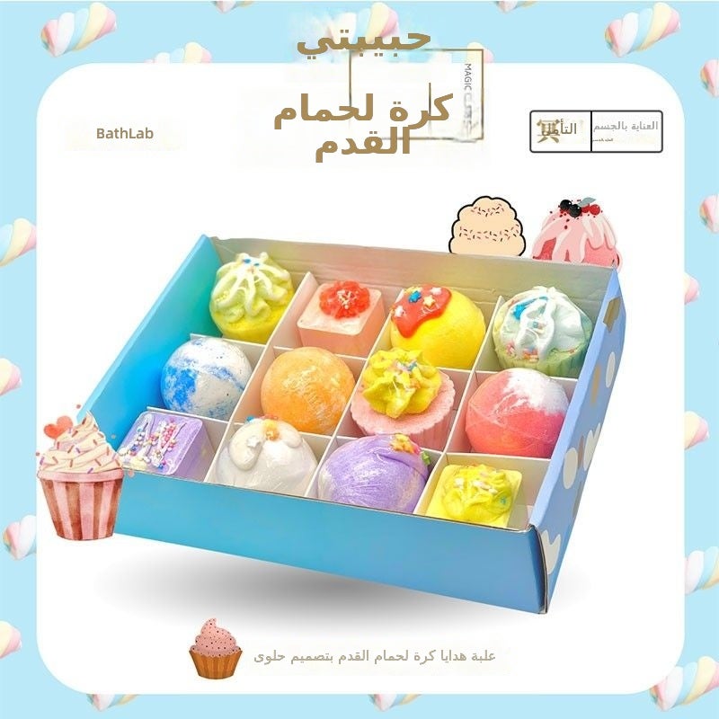 BATHLA Essential Oil Foot Bath Ball Gift Set - 420g Bath Bombs & Salts for Women, Moisturizing & Cute Birthday  Gift - Image 2