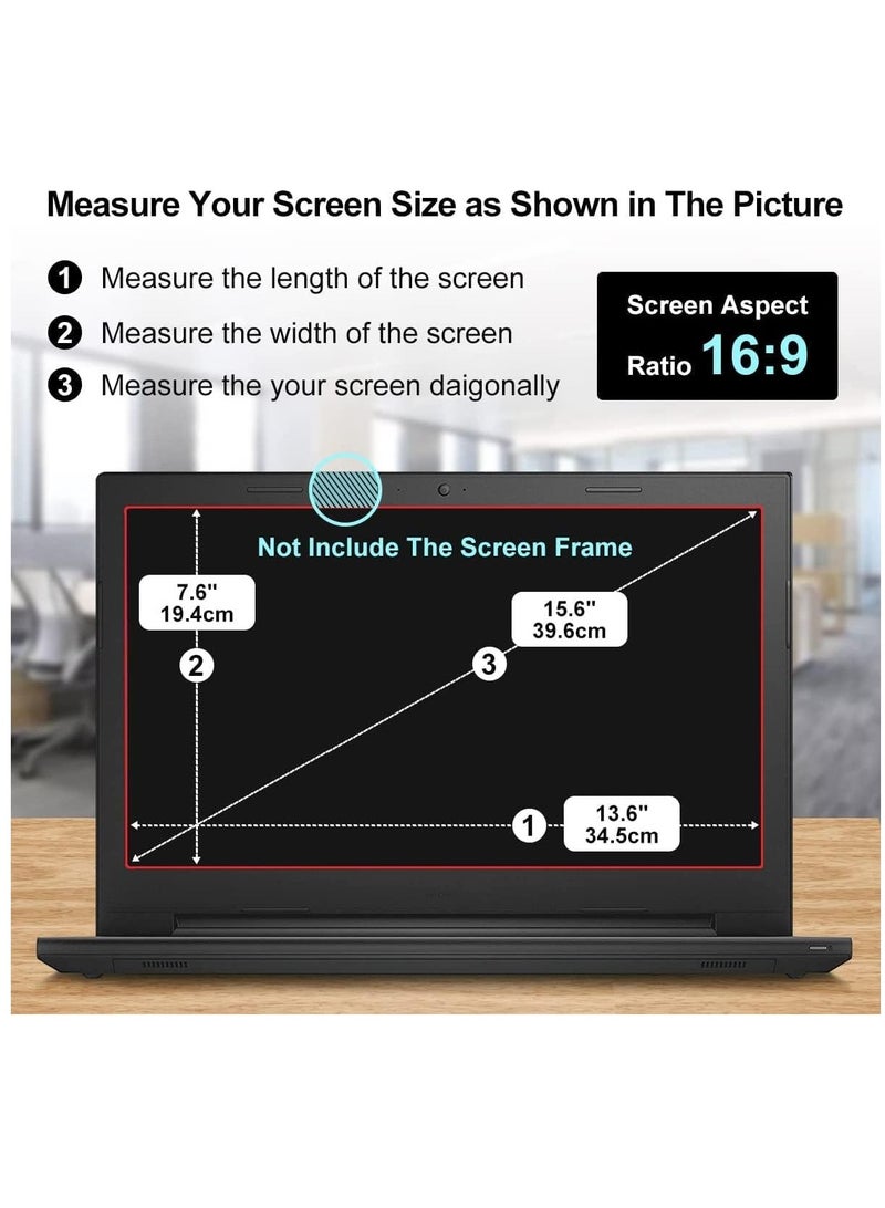 1Pc Anti Blue Light Screen Protector 15.6 Inch, Removable Blue Light Blocking & Anti Glare Screen for Generic 15.6" with 16:9 Aspect Ratio Laptop - Image 3