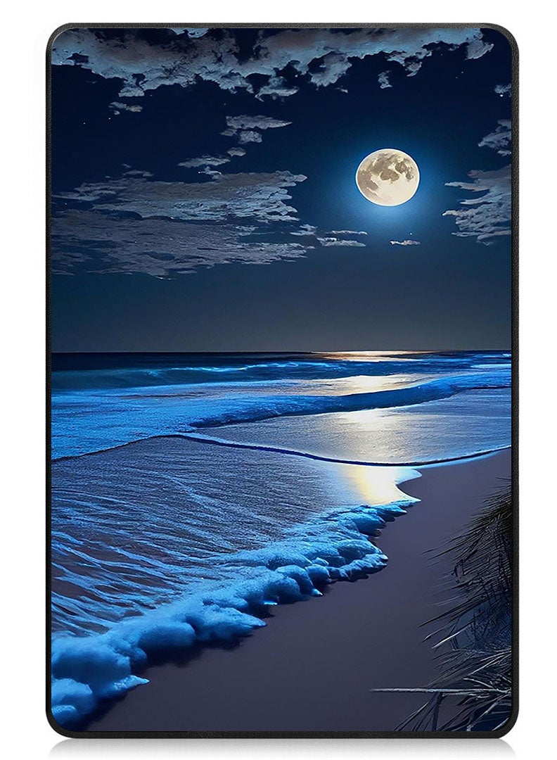 Theodor Protective Flip Case For Huawei MatePad 11.5 S (2024) With Trifold Stand Auto Wake Sleep Shockproof Cover Waves And Moon - Image 1