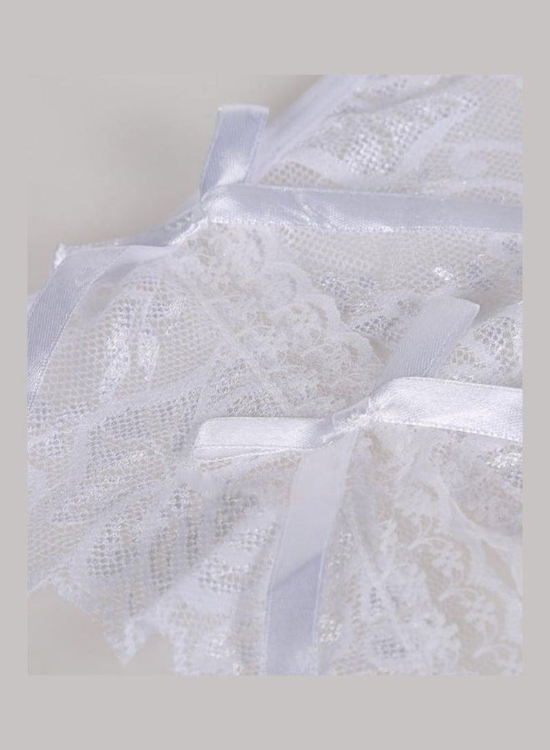 Gemilai Women Lace Crotchless See Through Low Rise G-String Thong Briefs Underwear White - Image 3