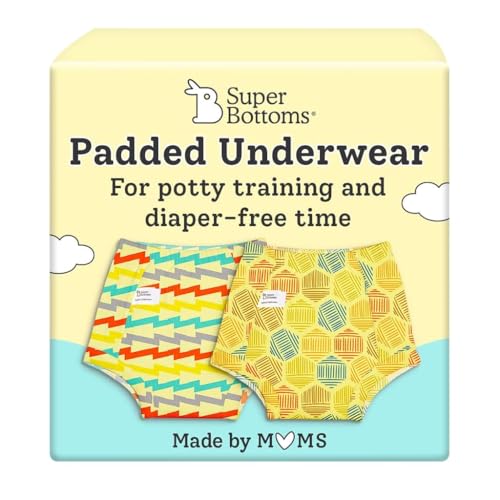 superbottoms Padded Underwear™ | for Potty Training & Mess-Free Diaper-Free time | Prevents Pee Puddles | 3 Layers of Premium Cotton Padding (No Sponge) | Pull-up Style Potty Trainers (Size: 3) - Image 1