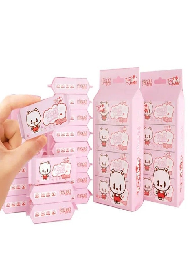 Dwariyan Mini Baby Wipes Disposable Portable Pocket Water Wipes Baby Skin Care Wet Tissue Travel Children Baby Hand & Face Baby Sanitizing Cleansing/Moisturising Wipes for Fresh(64 Wipes X 1 Pack) - Image 2