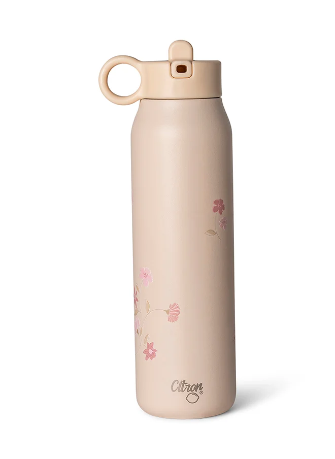 سترون Kids Water Bottle - 350Ml, Vacuum Insulated Stainless Steel - Leak Proof, Eco - Friendly, Perfect For School And Travel - Flowers