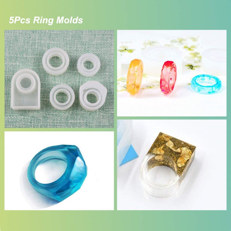 LET'S RESIN مجموعة قوالب المجوهرات من LET'S RESIN 30 قطعة، قوالب مجوهرات للرزن UV، مجموعة قوالب سيليكون للرزن مع قوالب أساور، قوالب قلائد، قوالب خواتم للرزن الإيبوكسي - Image 4