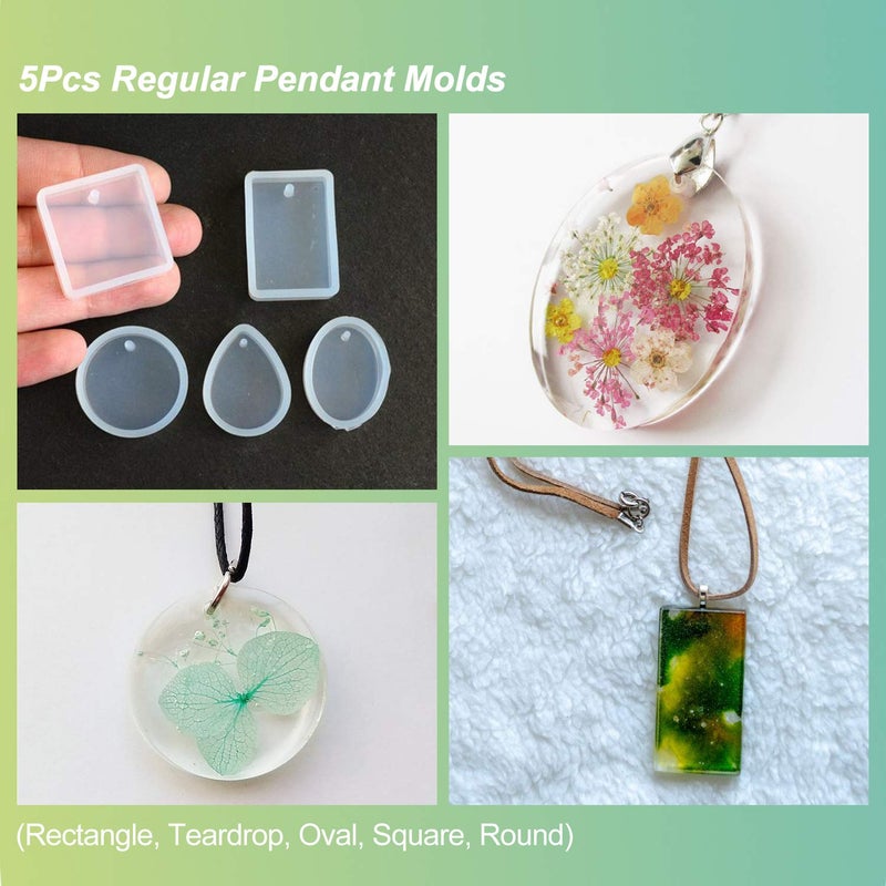 LET'S RESIN مجموعة قوالب المجوهرات من LET'S RESIN 30 قطعة، قوالب مجوهرات للرزن UV، مجموعة قوالب سيليكون للرزن مع قوالب أساور، قوالب قلائد، قوالب خواتم للرزن الإيبوكسي - Image 5