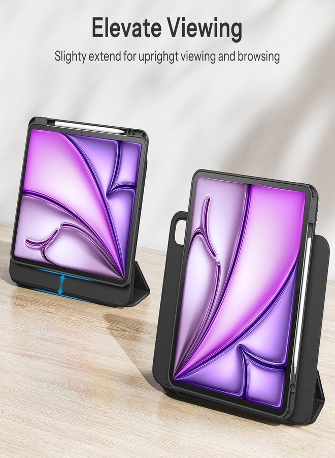 SPARIN Case for iPad Air 13 Inch M2 2024, Removable Magnetic Cover with Apple Pencil Holder, Portrait and Landscape Stand, Auto Wake/Sleep -Black - Image 4