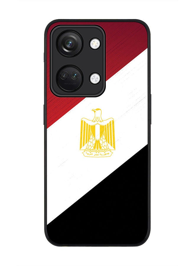Stylizedd حافظة حواف سوداء متينة لهاتف ONEPLUS NORD 3 5G / OnePlus Ace 2V، حافظة مرنة رقيقة من المطاط المضاد للصدمات TPU - علم مصر - Image 1