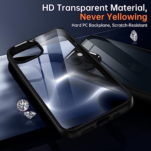 Supdeal Shockproof Clear Case for iPhone 14, [Not Yellowing] [10FT Military Drop Protection] Hard Clear Back Four Corner Airbags Drop Protection Phone Cover, 6.1 inch, Black - Image 4