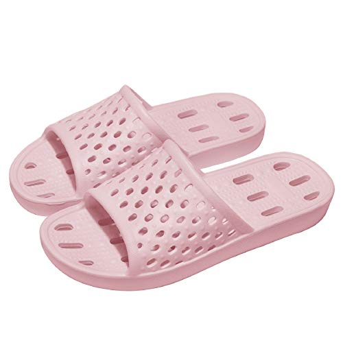 WOTTE Shower Sandals Women Quick Drying Bath Slippers Non Slip Dorm Shoes Size 10 Pink - Image 1
