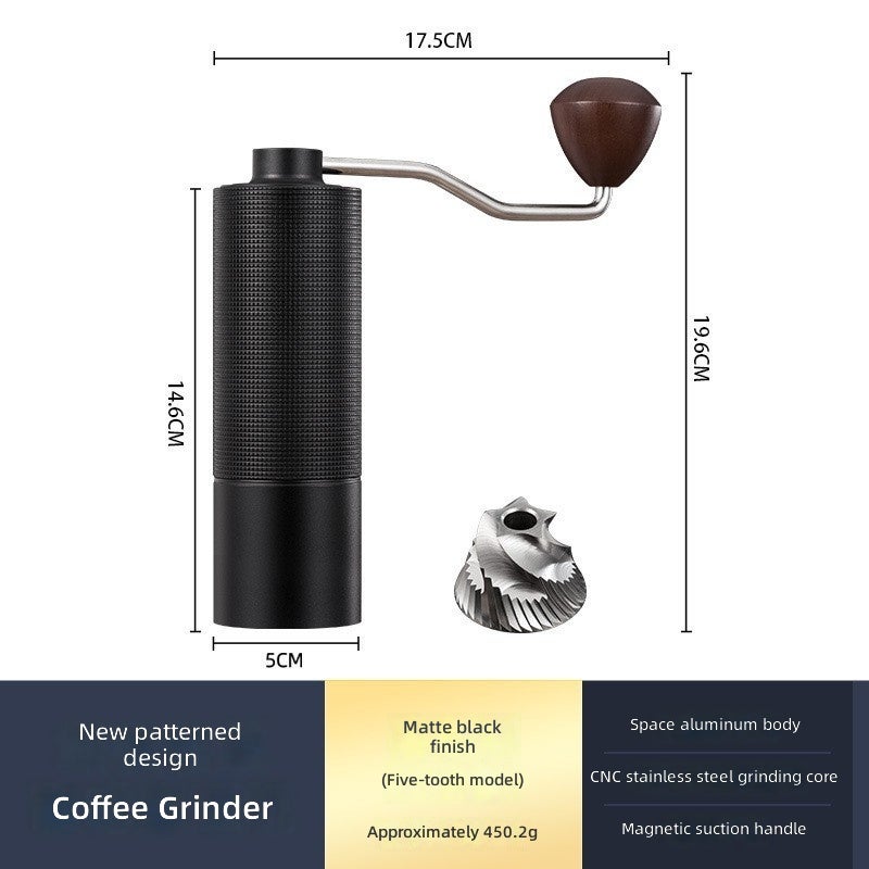 WU Cross-Border Hand-Crank Coffee Grinder with CNC Steel Burr - Portable Espresso Maker - Image 1