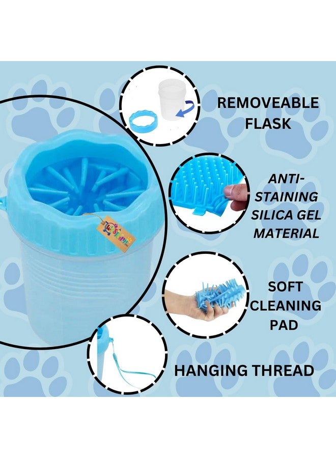 Western Era 'S Pawperfect Pet Foot Scrubber: Portable 2-In-1 Silicone Grooming Brush For Clean Paws, Effortless Cleaning For Dogs And Cats, Say Goodbye To Muddy Prints (Blue) - Image 4