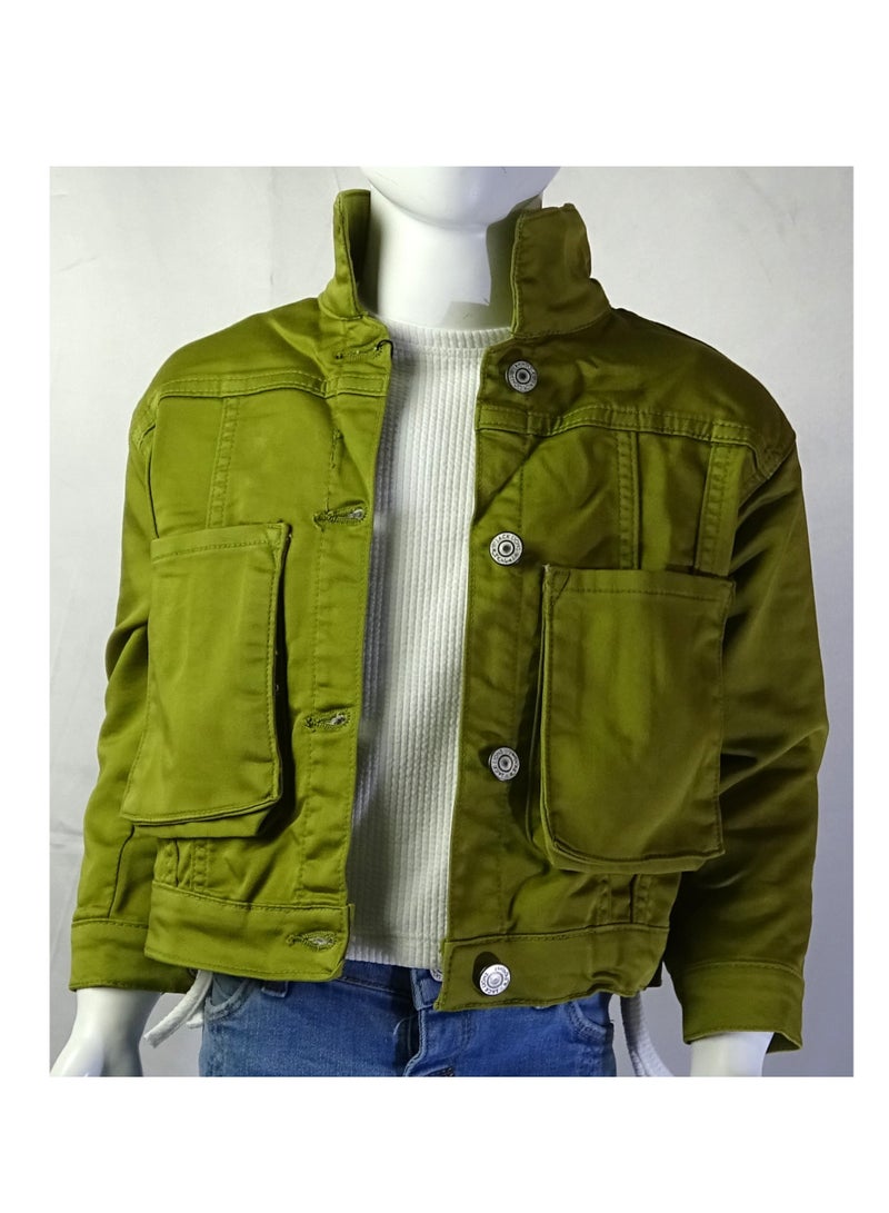 شلــــتر صناعة تركية فاخرة؛ جاكيت بنات بأزرار مع شكل جميلة في ظهر من مجموعة شلـــتر 23235 - Image 2