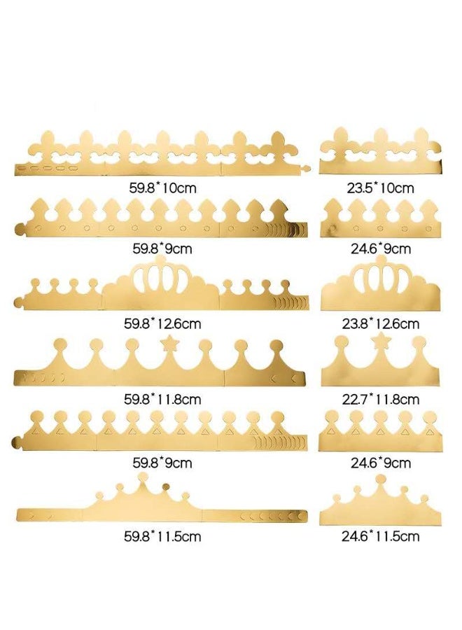 Gerenic 30 pieces birthday party hats, 6 styles adjustable gold paper crown party hats king coronation paper crown birthday party decorations for kids adults - Image 3