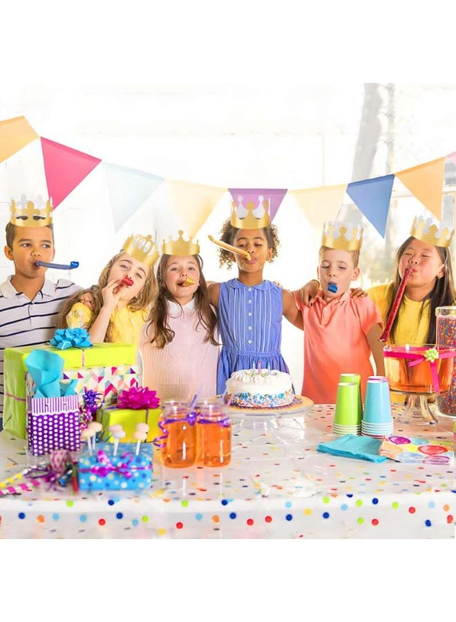 Gerenic 30 pieces birthday party hats, 6 styles adjustable gold paper crown party hats king coronation paper crown birthday party decorations for kids adults - Image 2