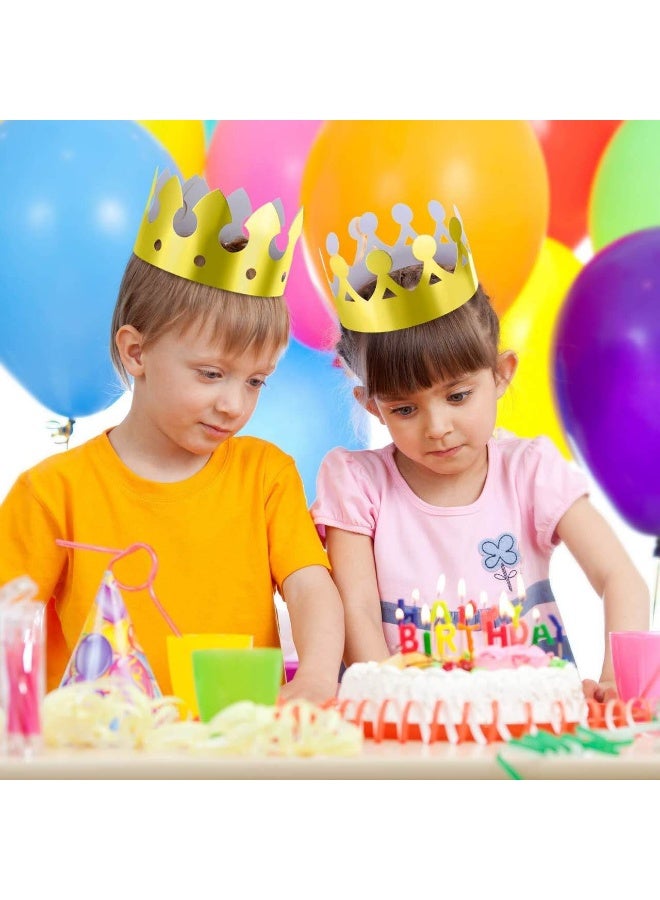 Gerenic 30 pieces birthday party hats, 6 styles adjustable gold paper crown party hats king coronation paper crown birthday party decorations for kids adults - Image 4