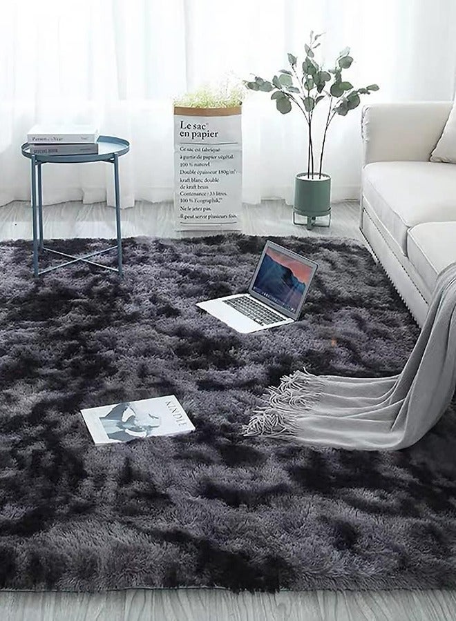 جارلو السجاد المنطقة لغرفة النوم غرفة المعيشة السجاد الفروي للطفل غرفة النوم الحضانة السجاد الفروي المريح السجاد المزخرف السجاد الزخرفي للسجاد الداخلي للسجاد 120 × 160 سم (رمادي داكن) - Image 1