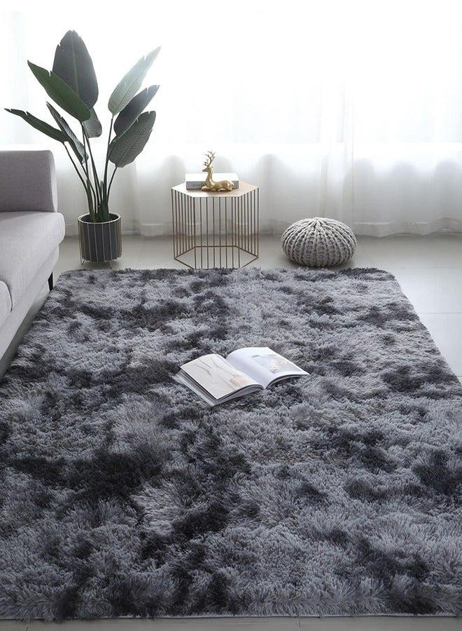 جارلو السجاد المنطقة لغرفة النوم غرفة المعيشة السجاد الفروي للطفل غرفة النوم الحضانة السجاد الفروي المريح السجاد المزخرف السجاد الزخرفي للسجاد الداخلي للسجاد 120 × 160 سم (رمادي داكن) - Image 4