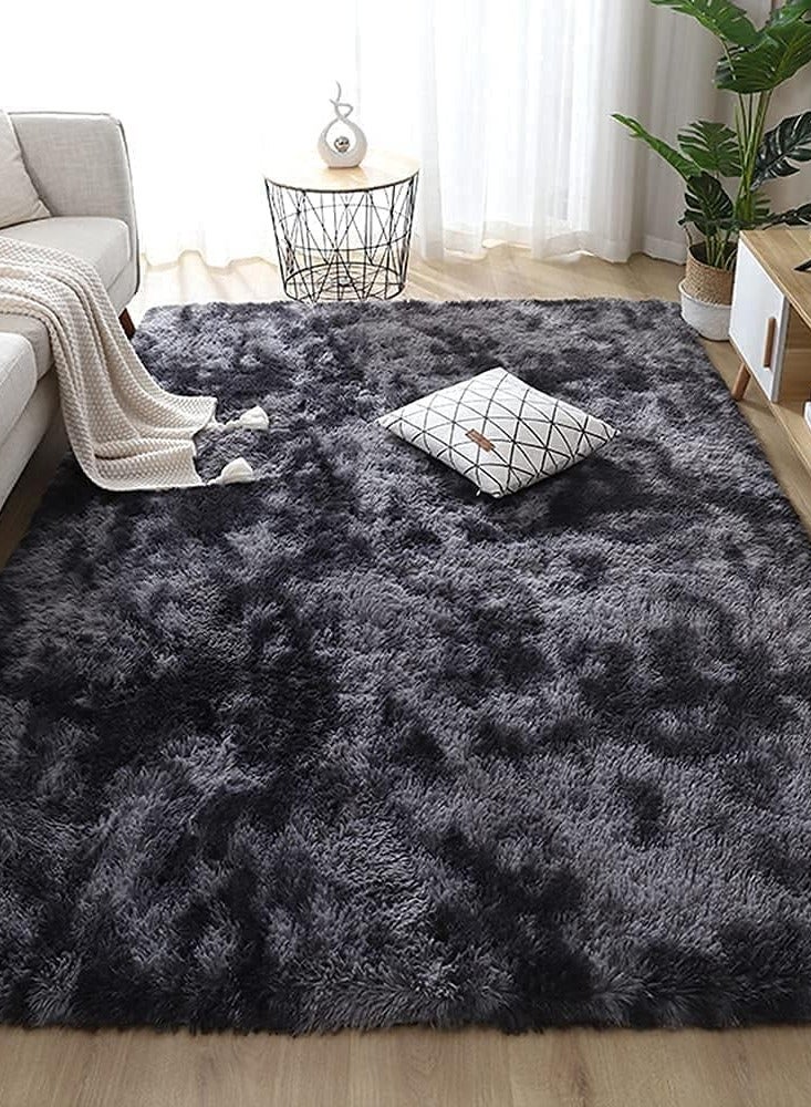جارلو السجاد المنطقة لغرفة النوم غرفة المعيشة السجاد الفروي للطفل غرفة النوم الحضانة السجاد الفروي المريح السجاد المزخرف السجاد الزخرفي للسجاد الداخلي للسجاد 120 × 160 سم (رمادي داكن) - Image 2